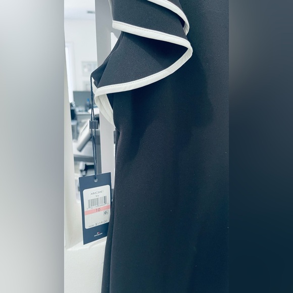 Elegant Black and White Ruffle Dress - Picture 7 of 8